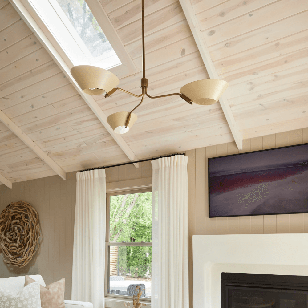 Herman 3 Light Chandelier In Patina Brass & Soft Sand-img-3