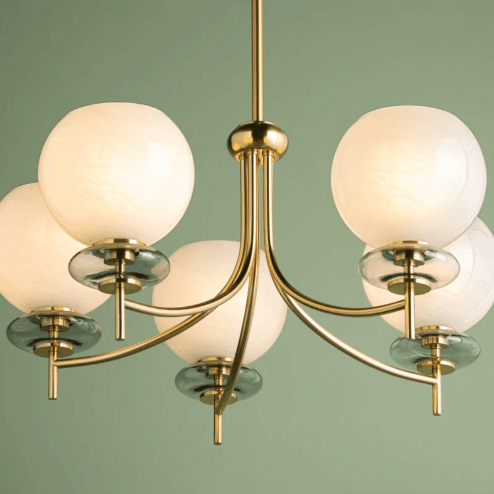 Farah 5 Light Chandelier In Aged Brass-img-3