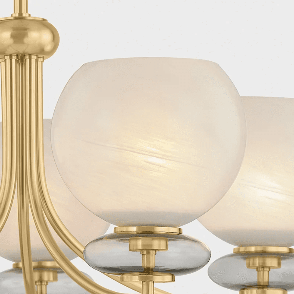 Farah 5 Light Chandelier In Aged Brass-img-4