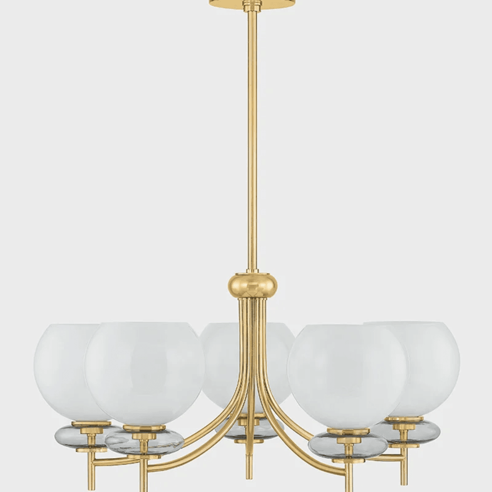 Farah 5 Light Chandelier In Aged Brass-img-5