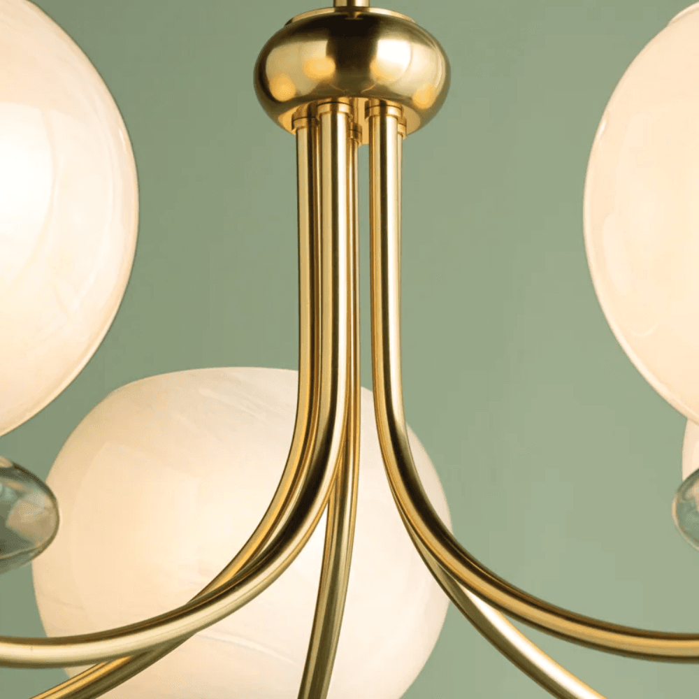 Farah 5 Light Chandelier In Aged Brass-img-8