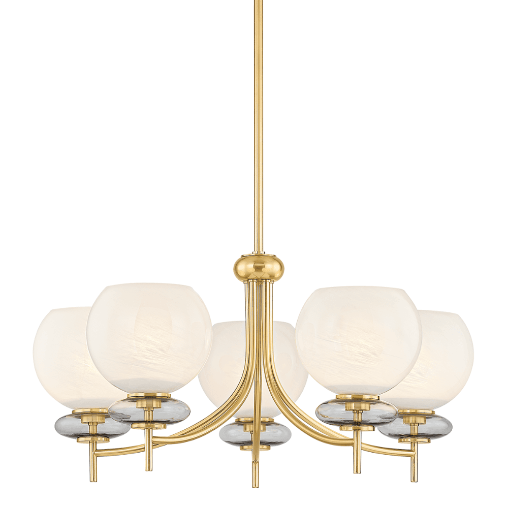 Farah 5 Light Chandelier In Aged Brass-img-9
