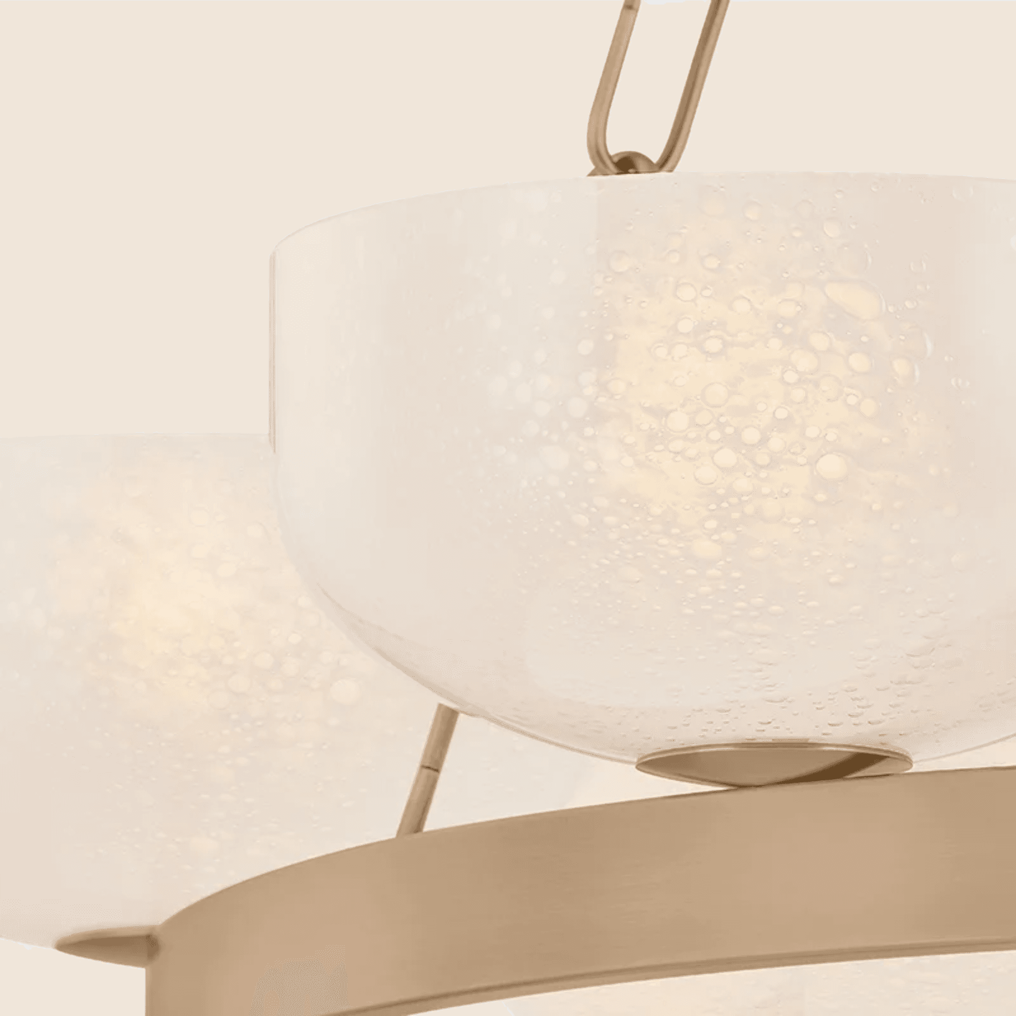 Tanager 6 Light Cloud Glass Pendant in Patina Brass-img-7