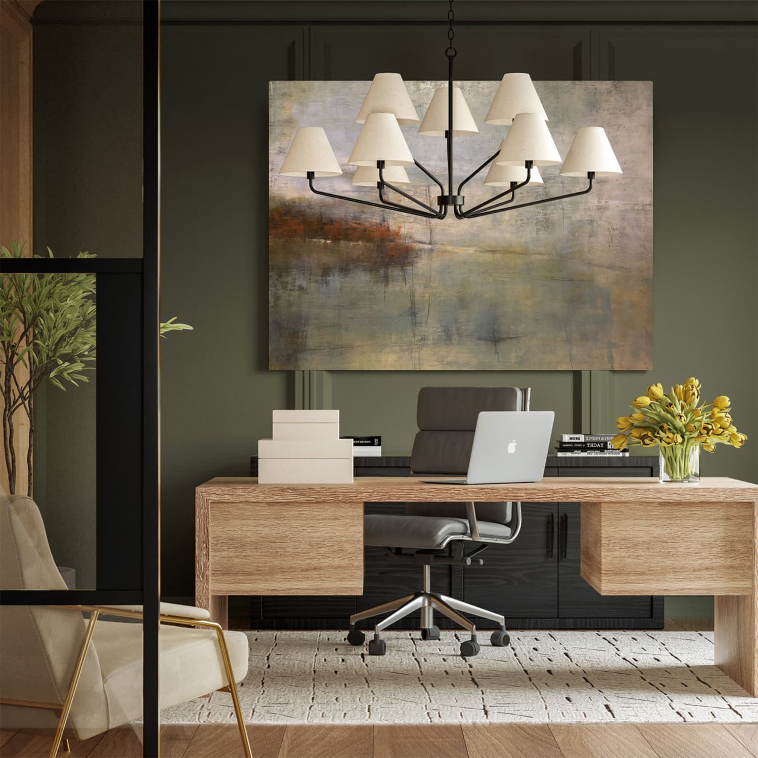 Espresso 9 Light Chandelier in Brown-img-1