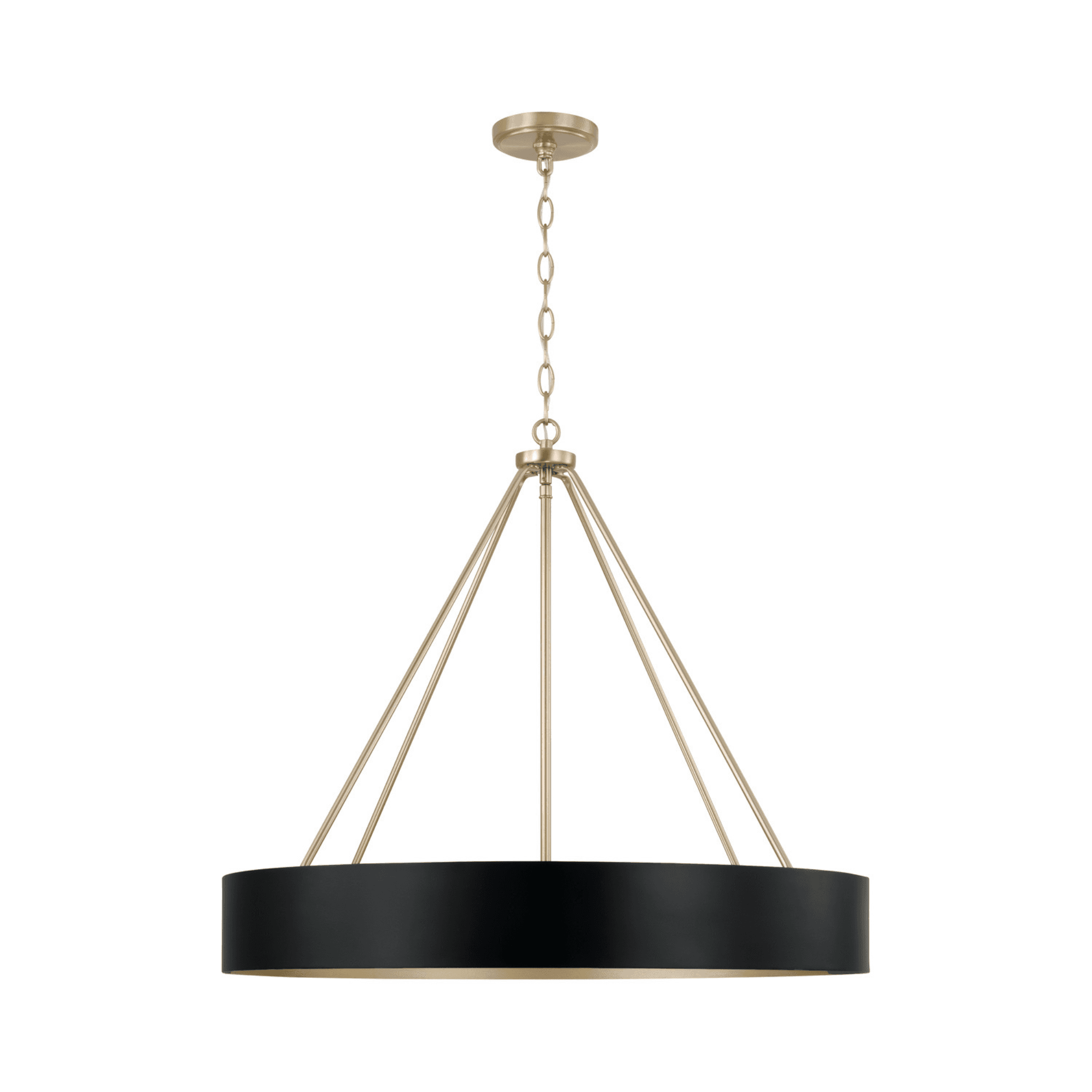 Swell 4 Light Chandelier in Matte Brass & Black-img-3