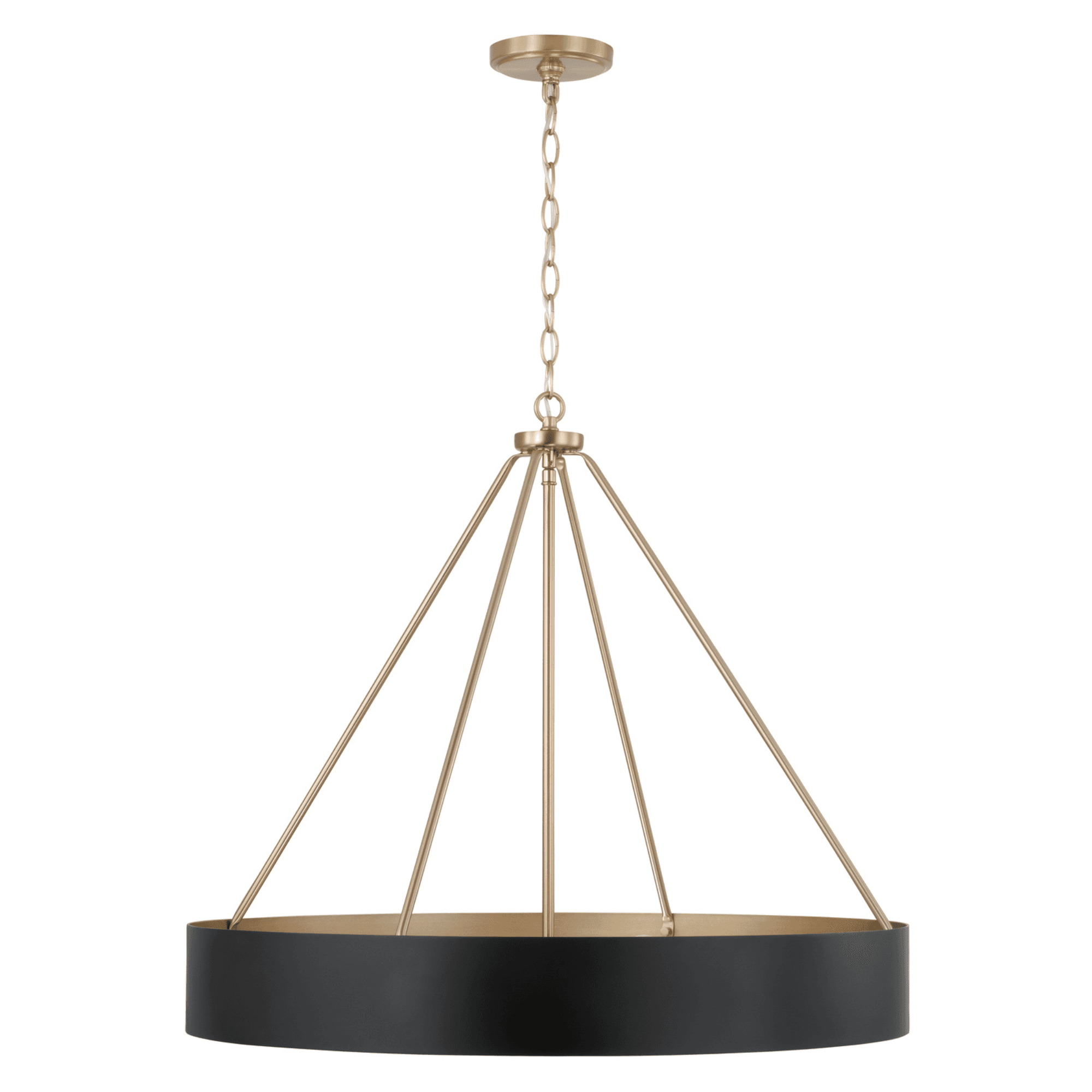Swell 4 Light Chandelier in Matte Brass & Black-img-4