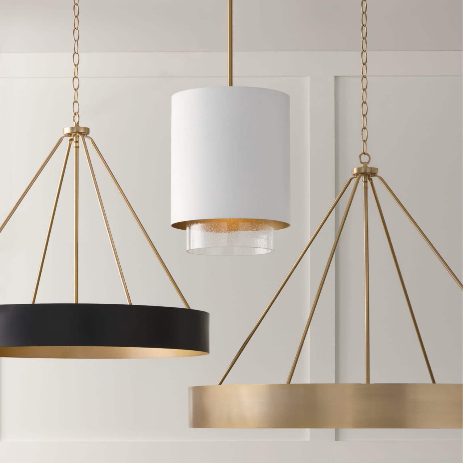 Swell 4 Light Chandelier in Matte Brass & Black-img-5