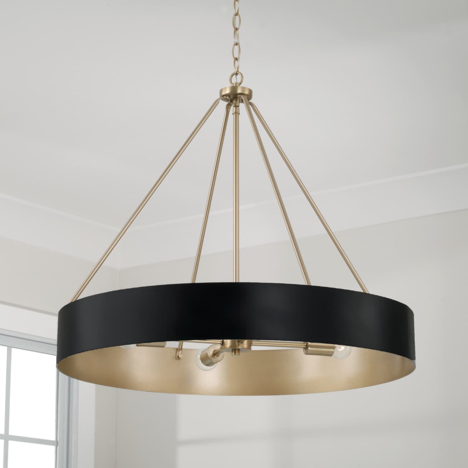 Swell 4 Light Chandelier in Matte Brass & Black-img-6