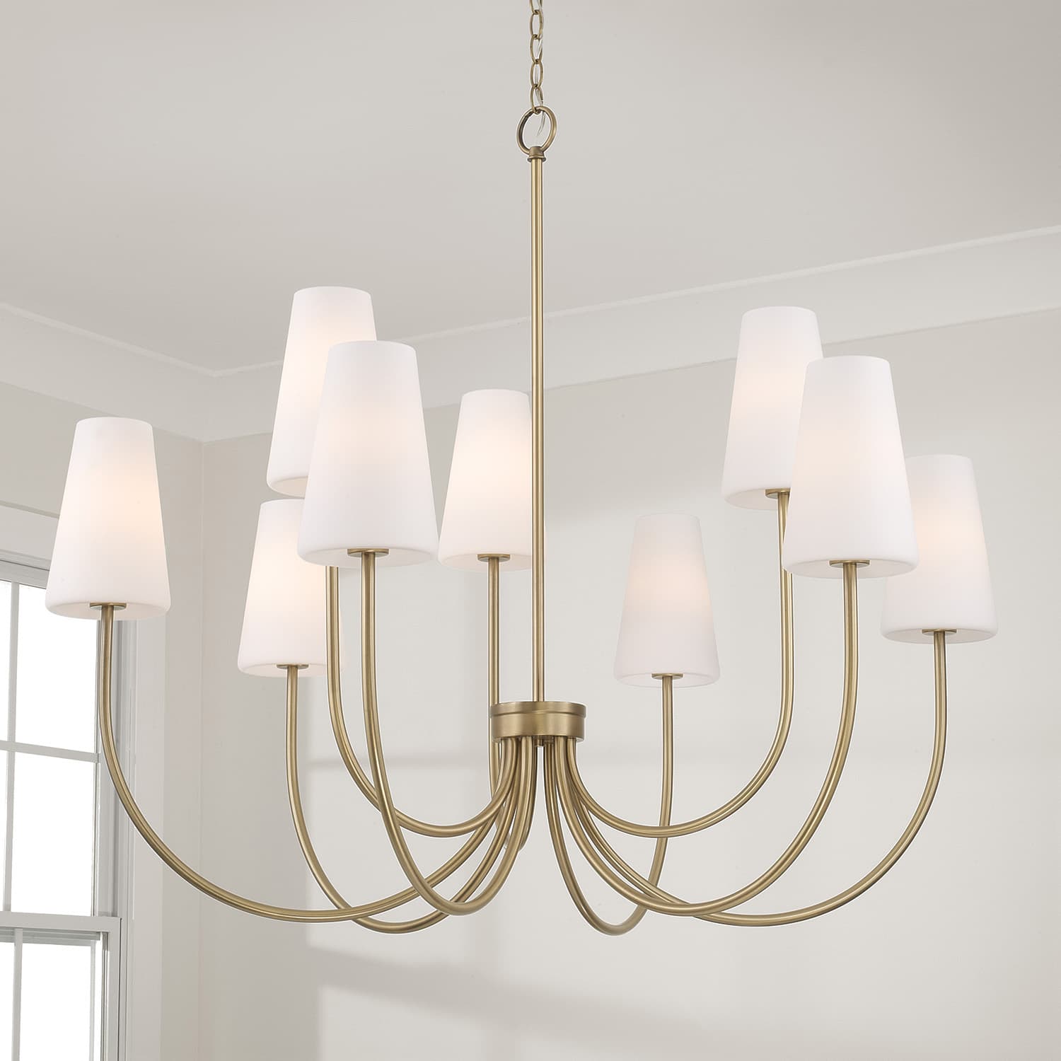 Mira 9 Light Chandelier in Aged Brass-img-1