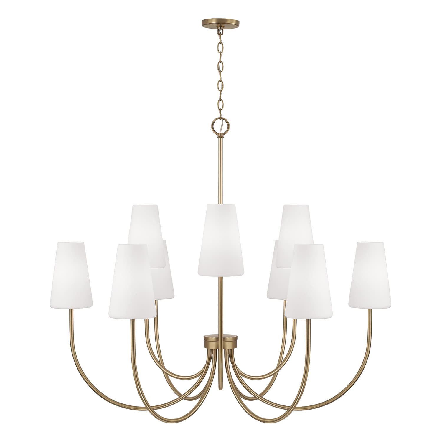 Mira 9 Light Chandelier in Aged Brass-img-2