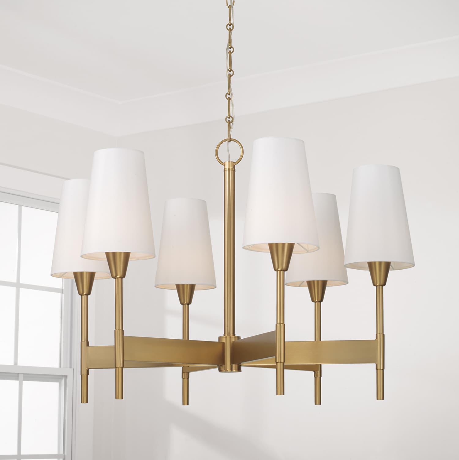 Elliot 6 Light Chandelier in Aged Brass-img-8