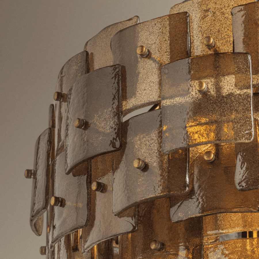 Hume 6 Light Chandelier in Patina Gold Leaf-img-2