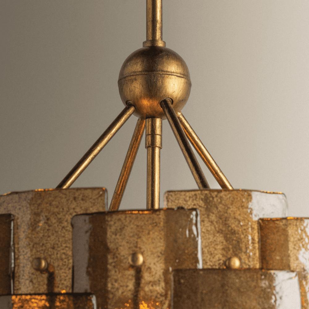 Hume 6 Light Chandelier in Patina Gold Leaf-img-4