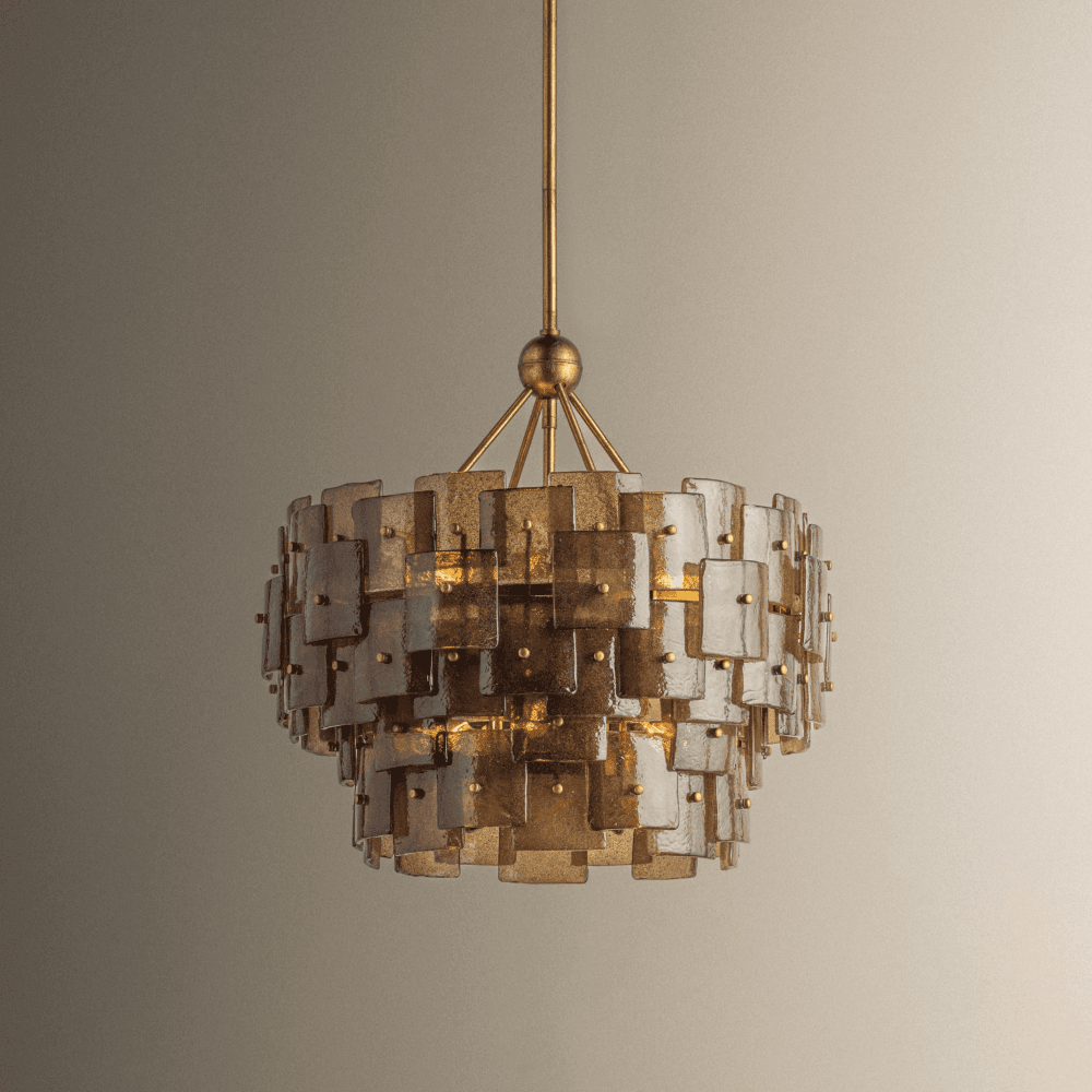 Hume 6 Light Chandelier in Patina Gold Leaf-img-6