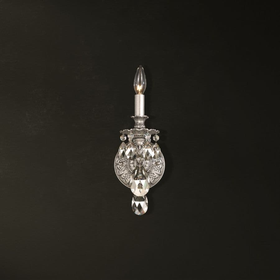Milano 1 Light Crystal Wall Light in Antique Silver-img-1
