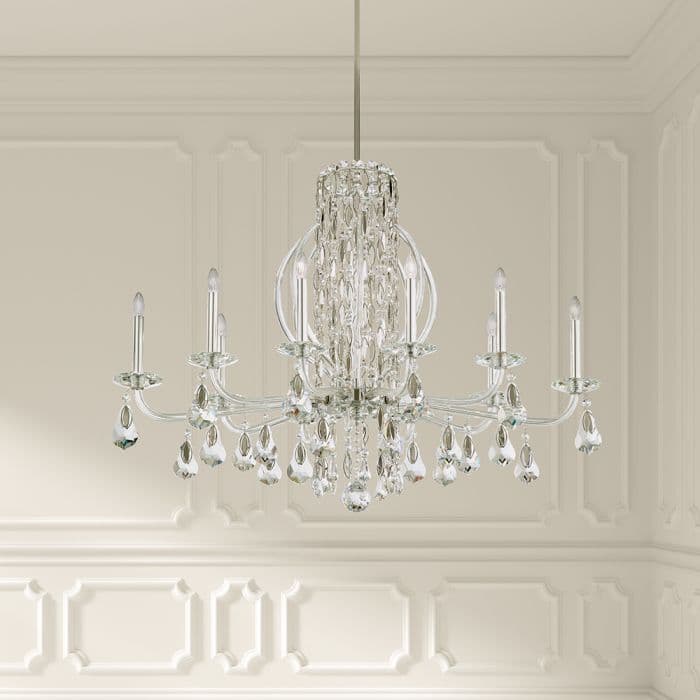 Siena 10 Light Crystal Chandelier in Stainless Steel-img-1