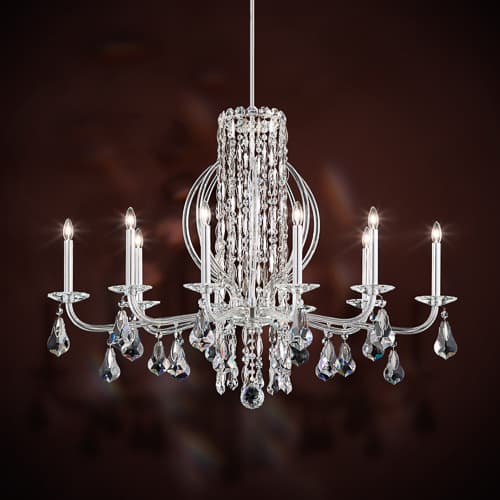 Siena 10 Light Crystal Chandelier in Stainless Steel-img-2