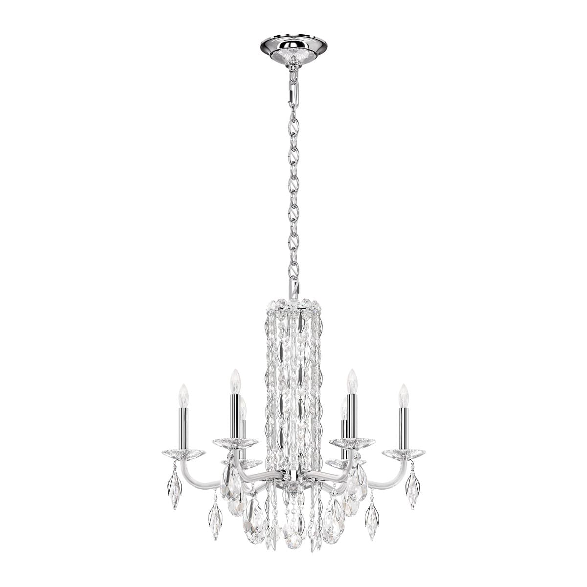 Siena 6 Light Crystal Chandelier in Stainless Steel-img-2