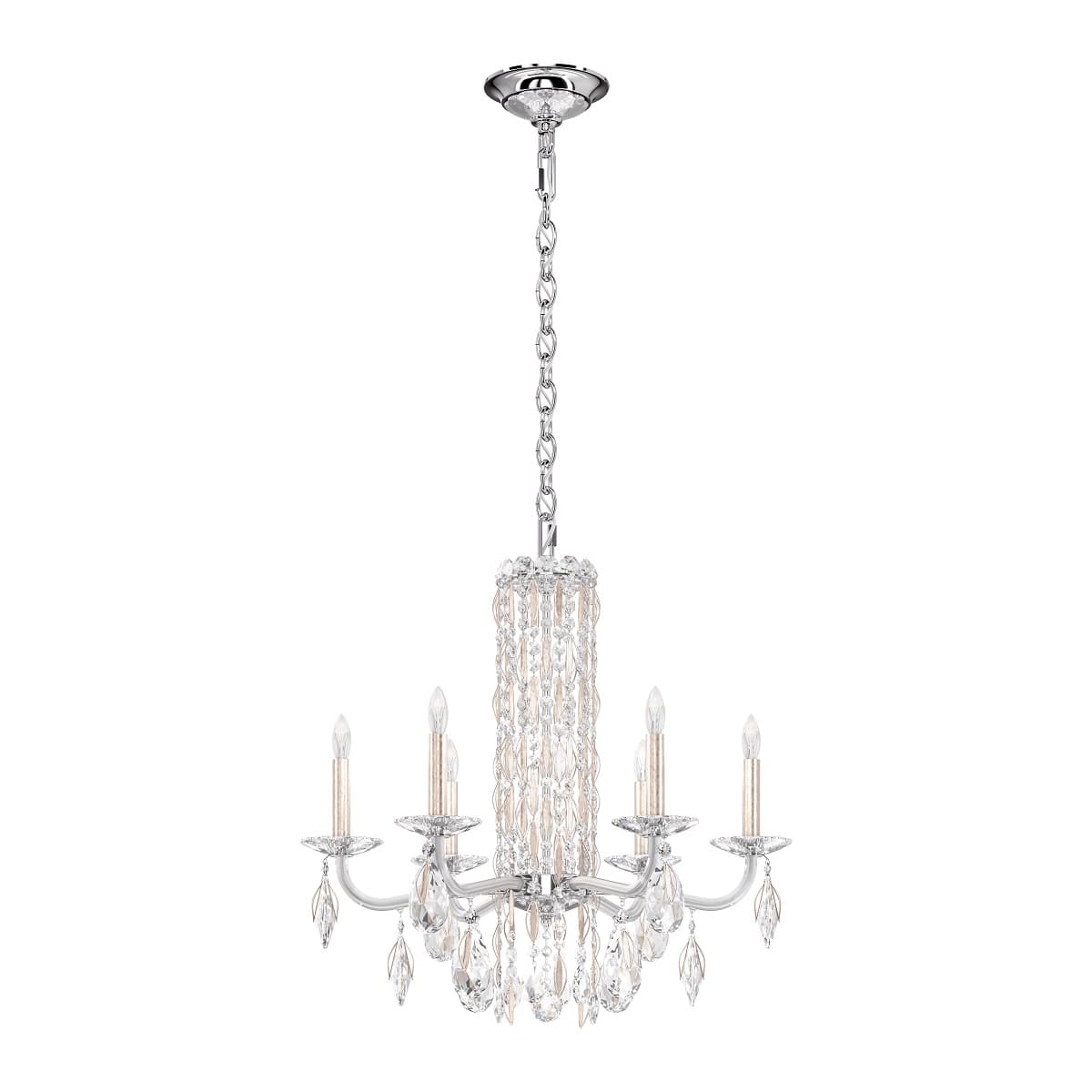 Siena 6 Light Crystal Chandelier in Stainless Steel-img-3