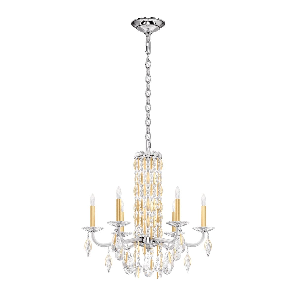 Siena 6 Light Crystal Chandelier in Stainless Steel-img-4