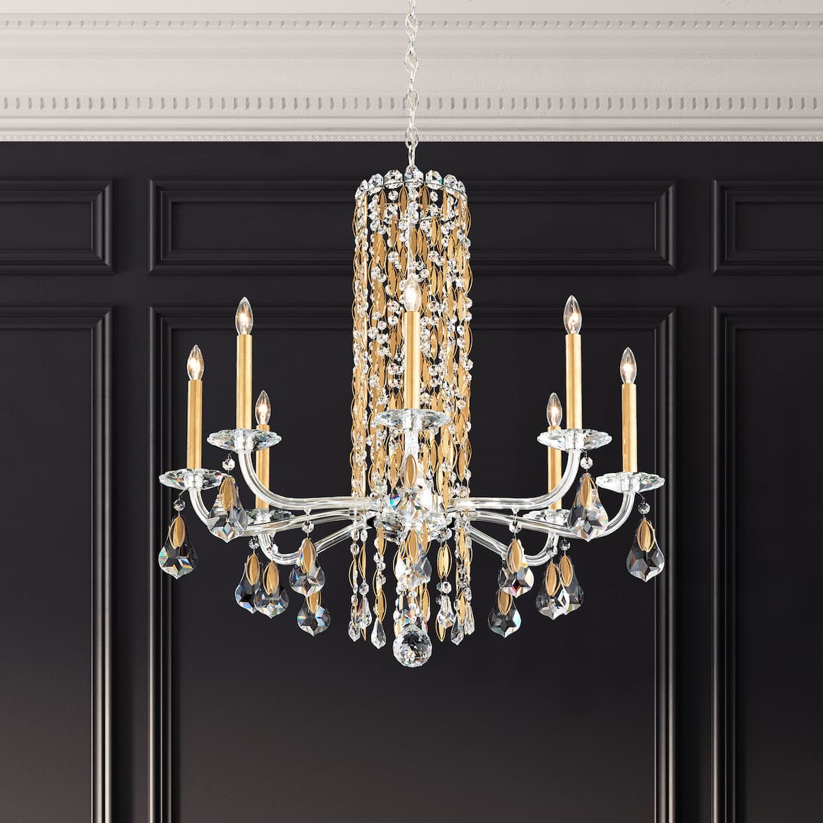 Siena 8 Light Crystal Chandelier in Heirloom Gold-img-1