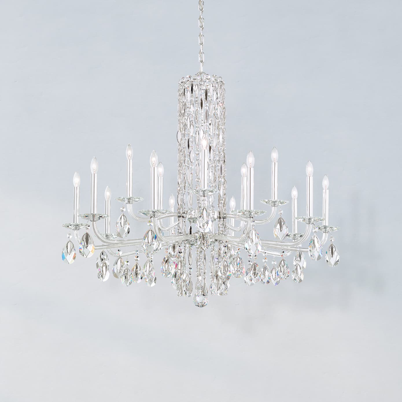 Siena 15 Light Crystal Chandelier in Stainless Steel-img-1