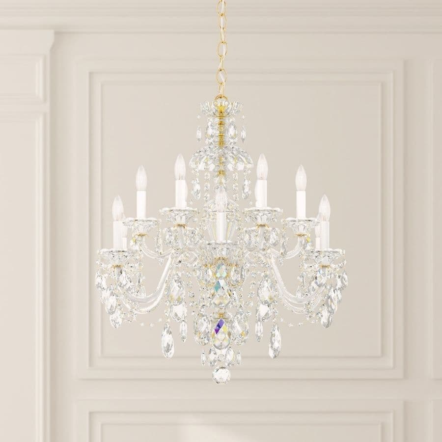 Sterling 12 Light Crystal Chandelier in Aurelia Gold-img-1