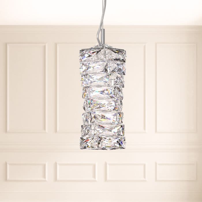 Glissando Crystal Pendant in Stainless Steel-img-1
