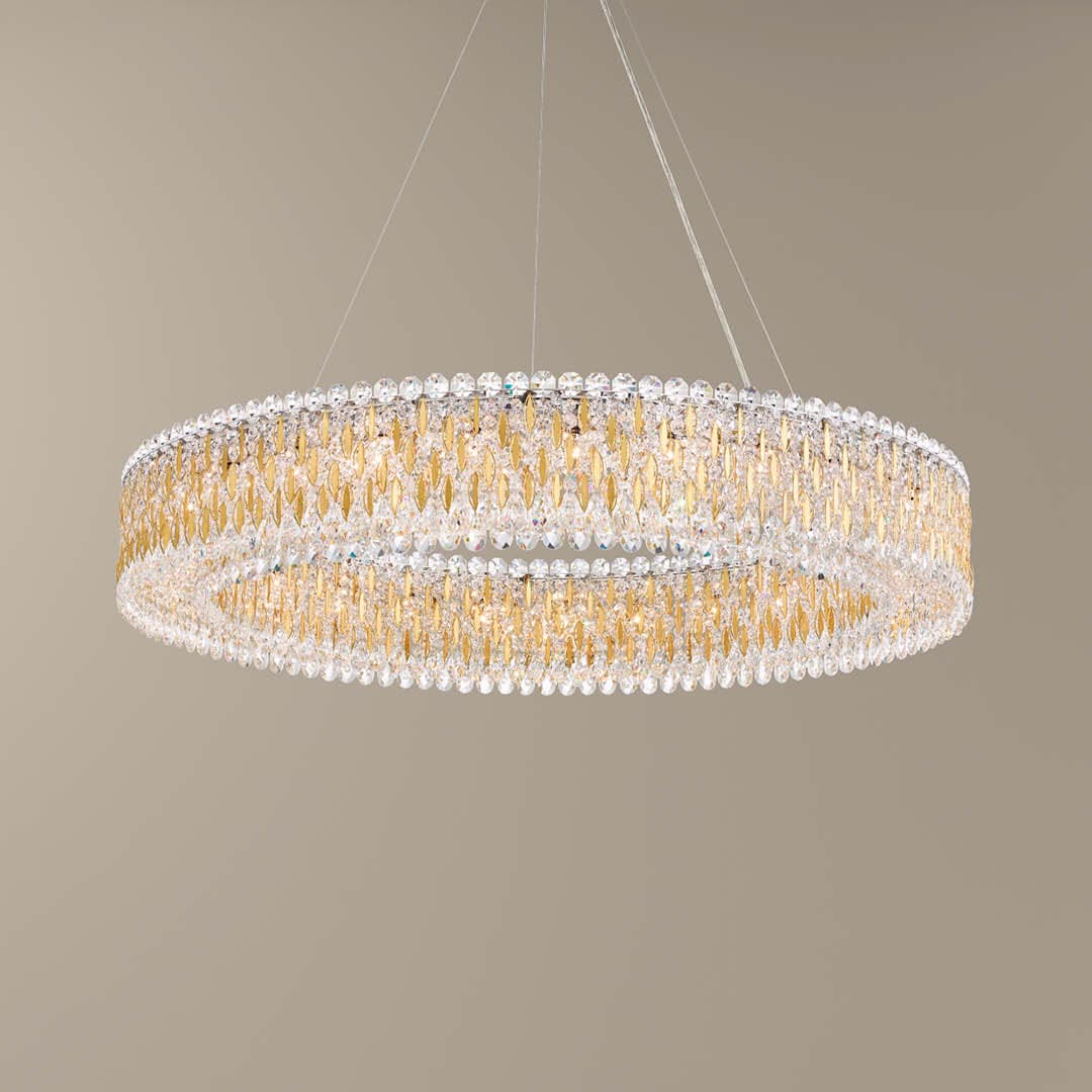 Sarella 27 Light Crystal Ring Chandelier in Heirloom Gold-img-2