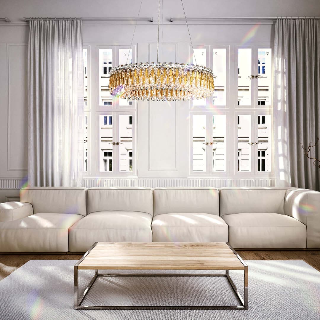 Sarella 27 Light Crystal Ring Chandelier in Heirloom Gold-img-4