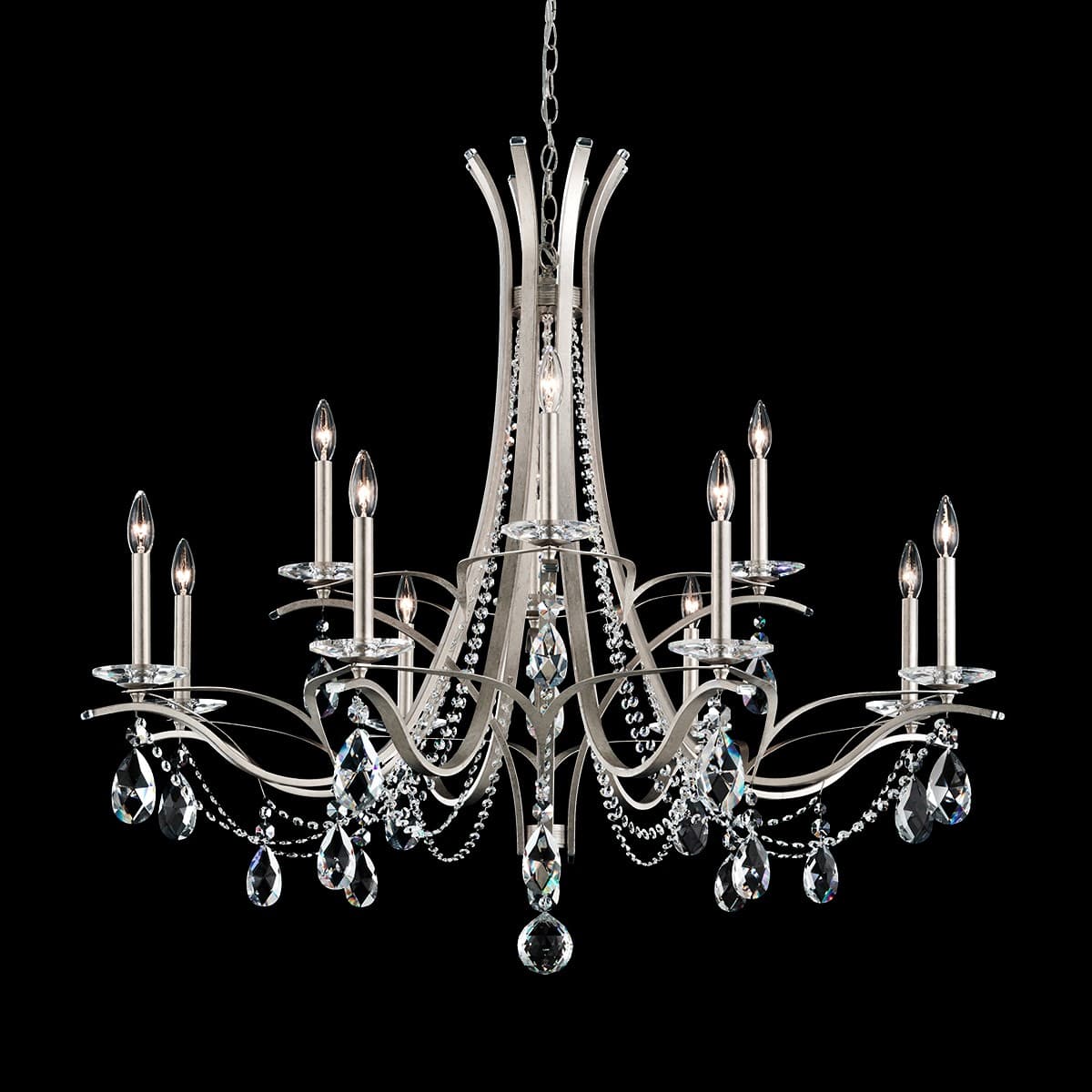 Vesca 12 Light Crystal Chandelier in Antique Silver-img-1