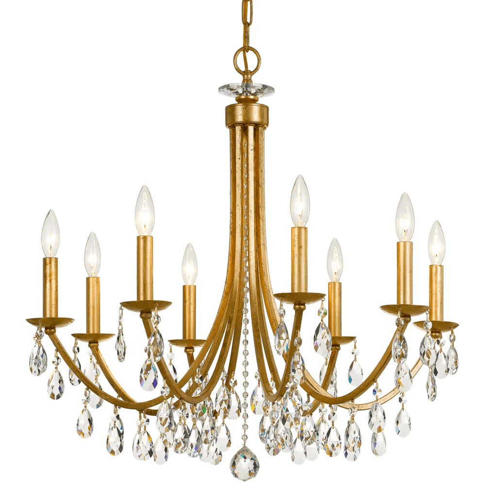 Edwina 8 Light Crystal Chandelier in Antique Gold-img-1