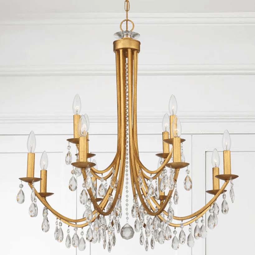 Edwina 12 Light Crystal Chandelier in Antique Gold-img-1