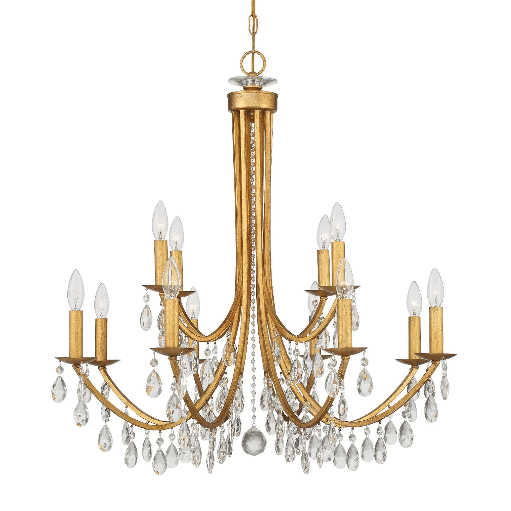 Edwina 12 Light Crystal Chandelier in Antique Gold-img-2