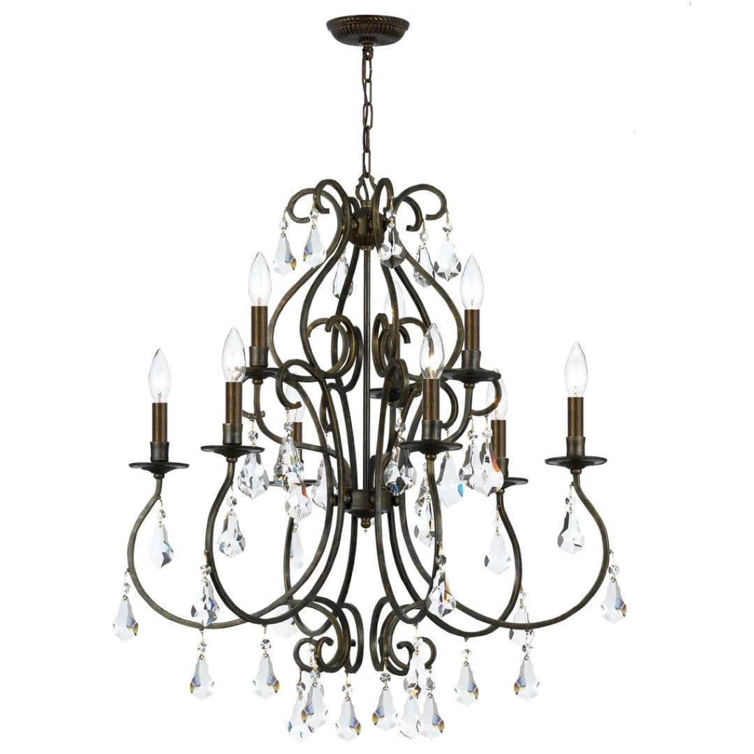 Manon 9 Light Crystal Chandelier in English Bronze-img-1