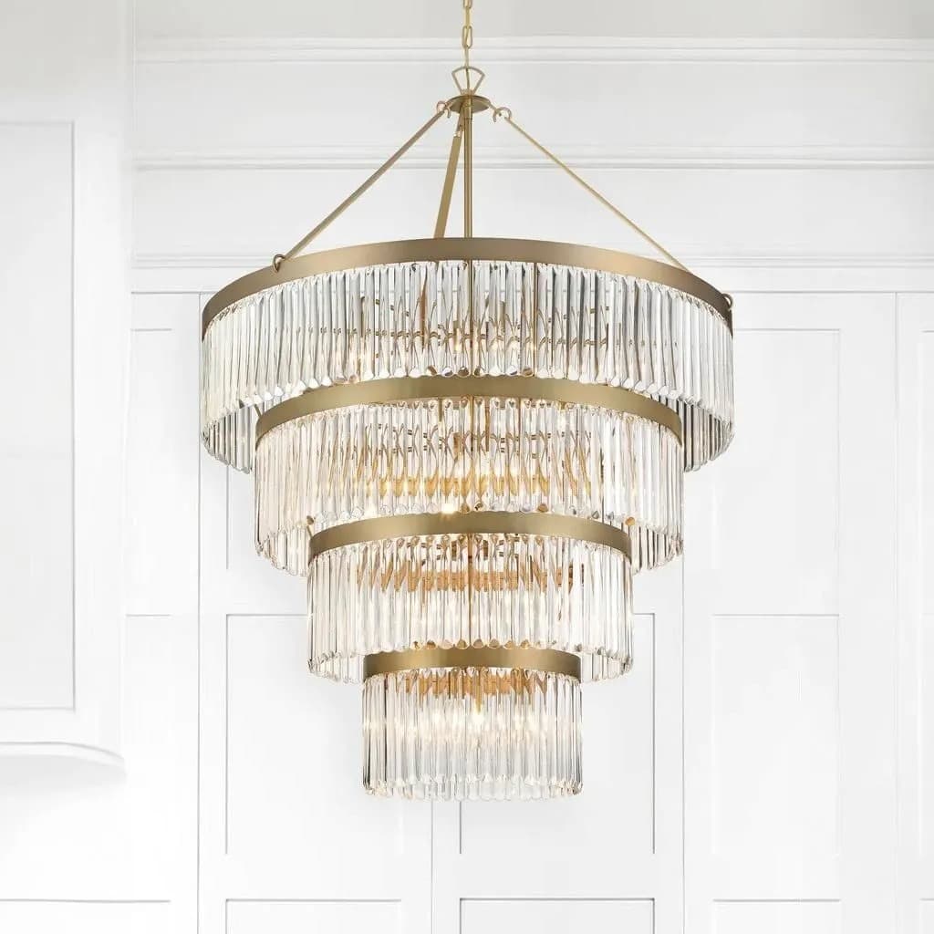 Josephine 22 Light Chandelier in Aged Brass & Clear Glass-img-1