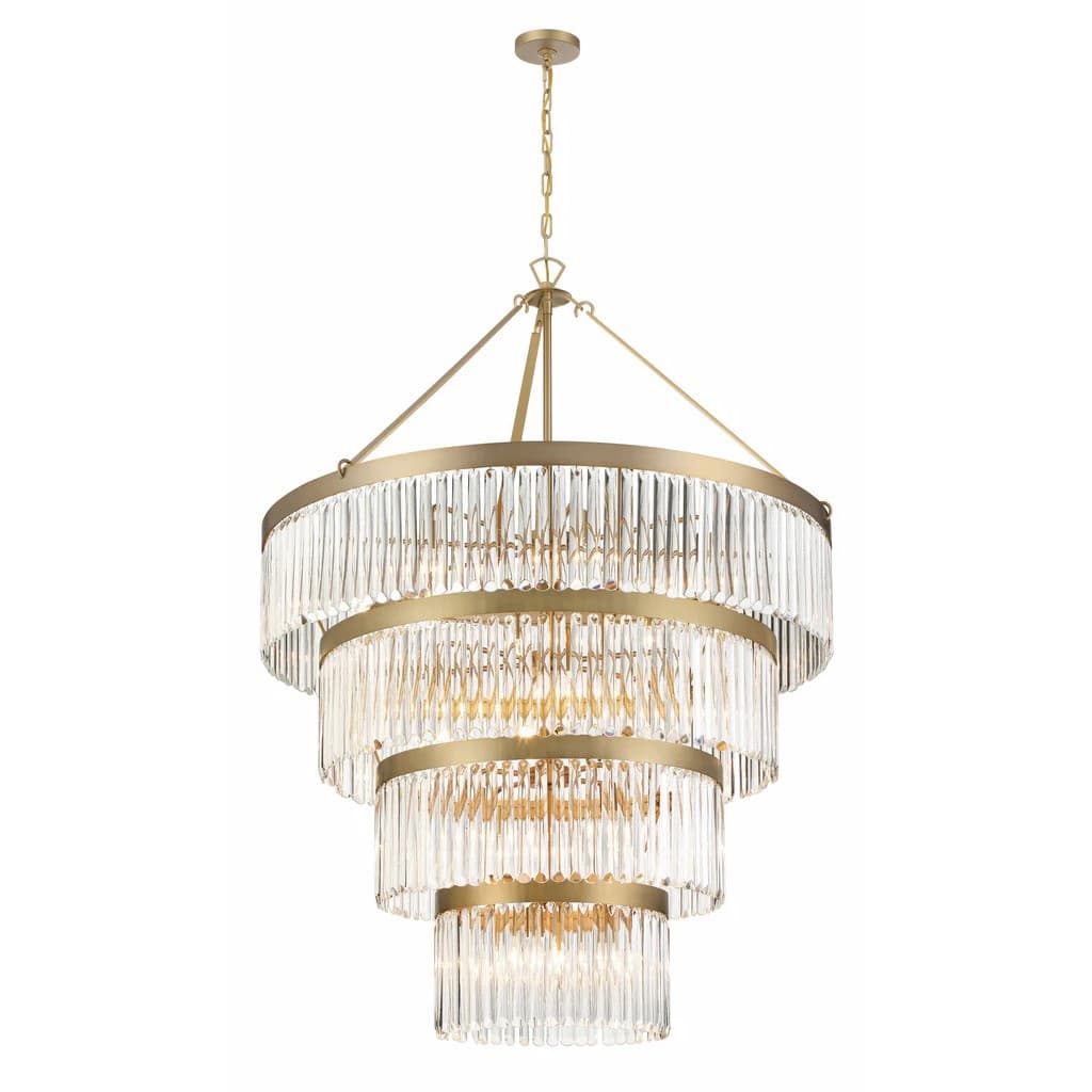 Josephine 22 Light Chandelier in Aged Brass & Clear Glass-img-2