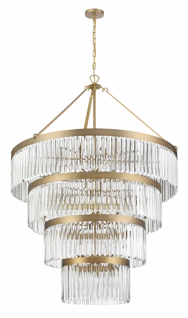 Josephine 22 Light Chandelier in Aged Brass & Clear Glass-img-3