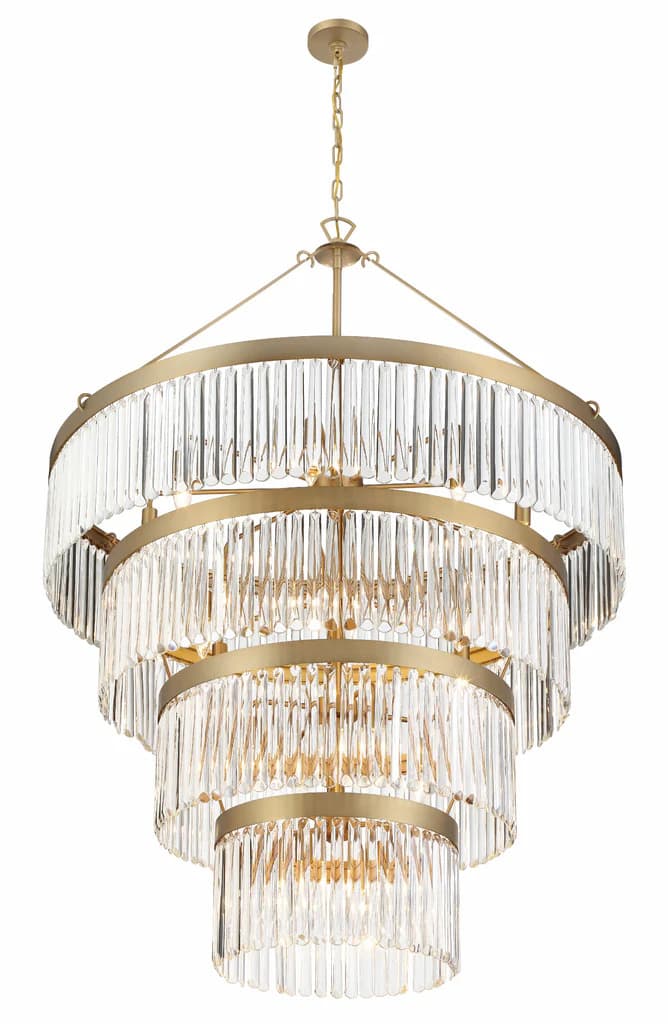 Josephine 22 Light Chandelier in Aged Brass & Clear Glass-img-4