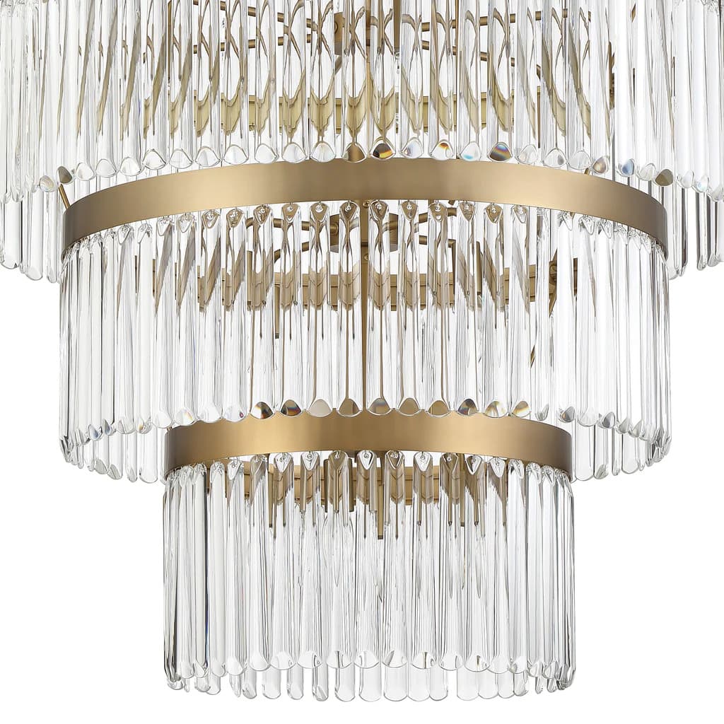 Josephine 22 Light Chandelier in Aged Brass & Clear Glass-img-5