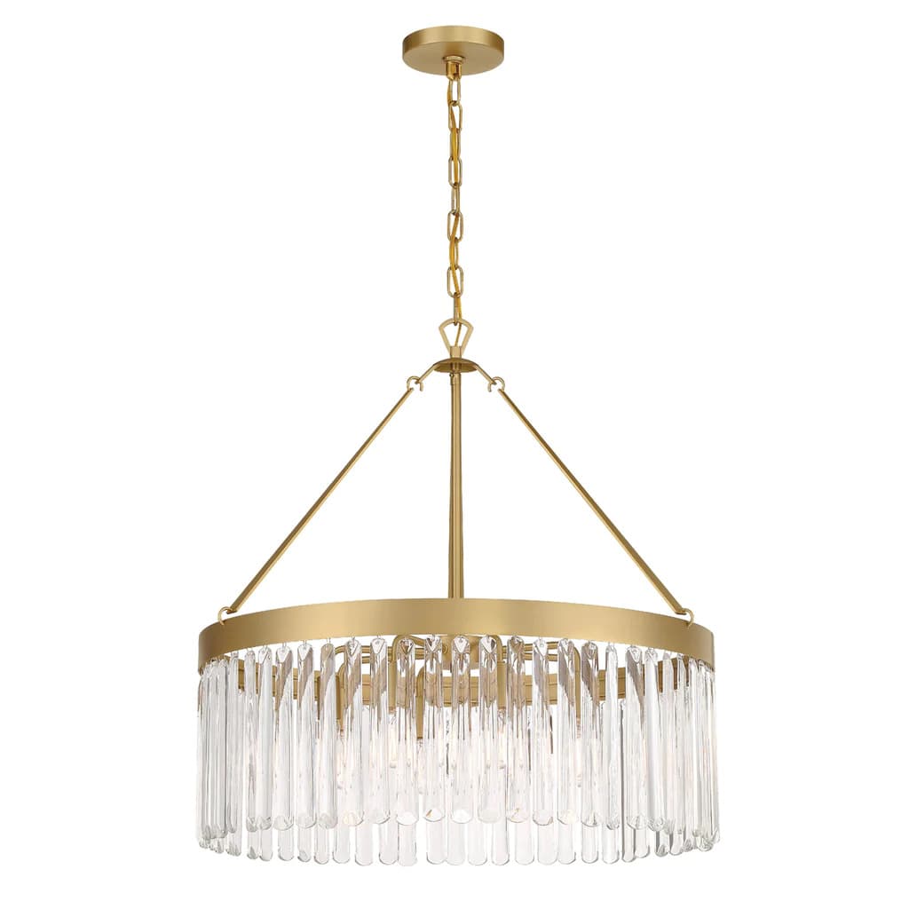 Josephine 8 Light Chandelier in Aged Brass & Clear Glass-img-2