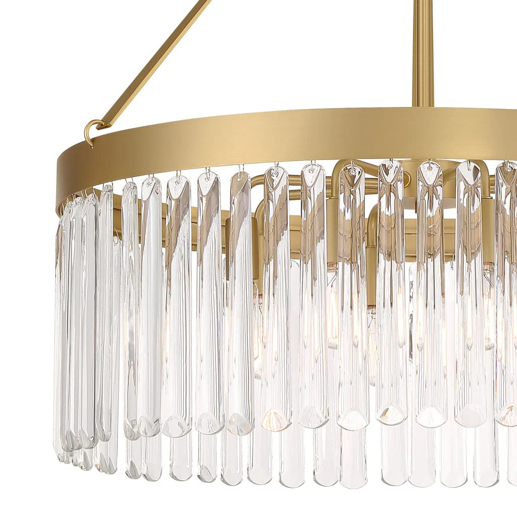 Josephine 8 Light Chandelier in Aged Brass & Clear Glass-img-5