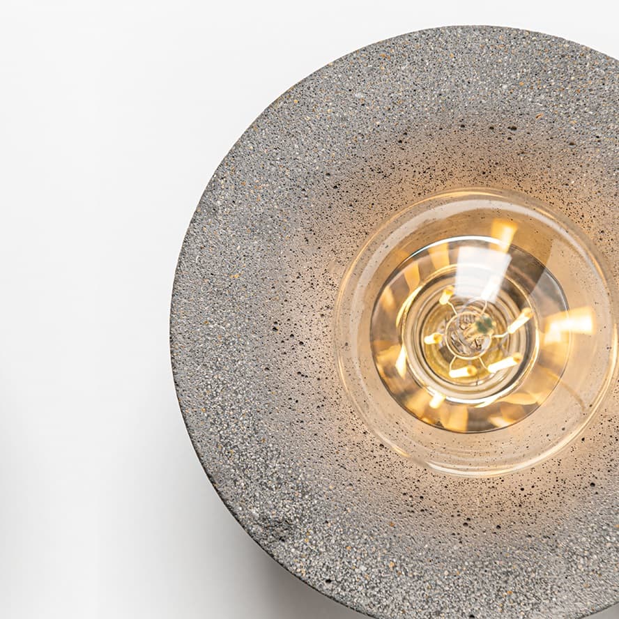 Charlie 1 Light Concrete Flush in Polished Nickel-img-1