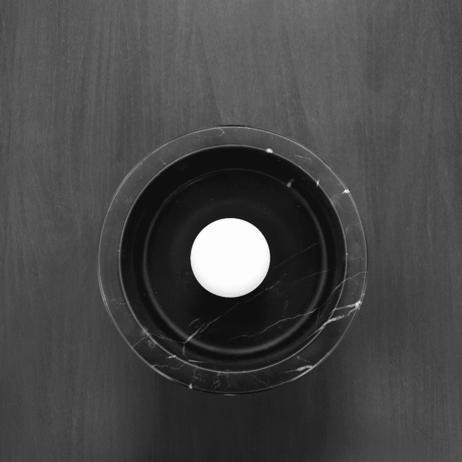 Lana 1 Light Marble Ceiling Flush in Black & Polished Nickel-img-1