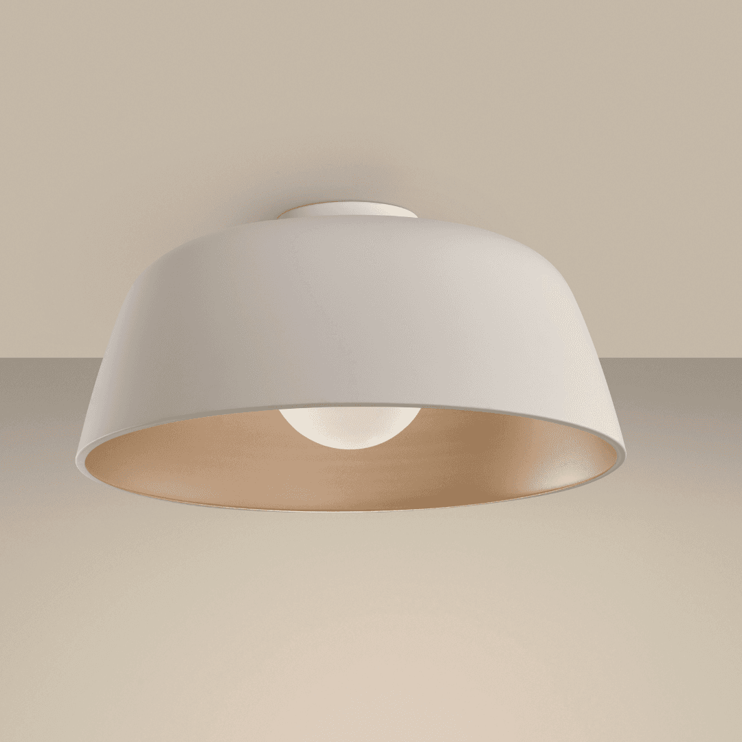 Kondo Ceiling Light - Large in White & Gold-img-1