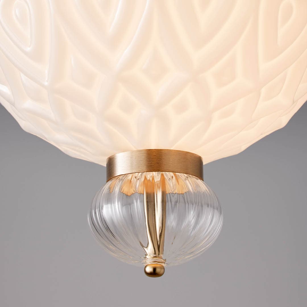 Corina 01 Ceiling Light in Brushed Gold & White Glass-img-3