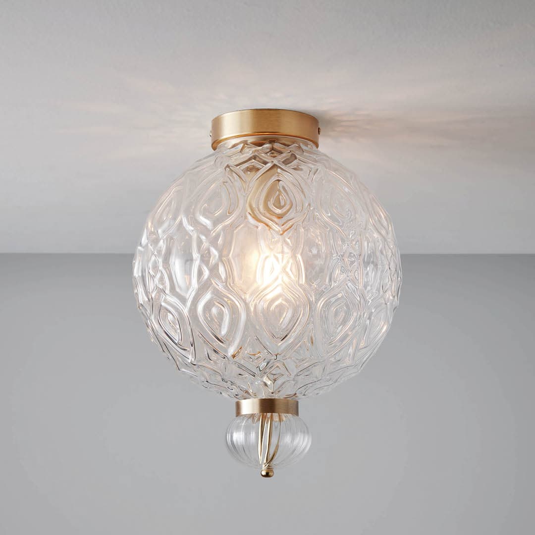 Corina 01 Ceiling Light in Brushed Gold & Clear Glass-img-1