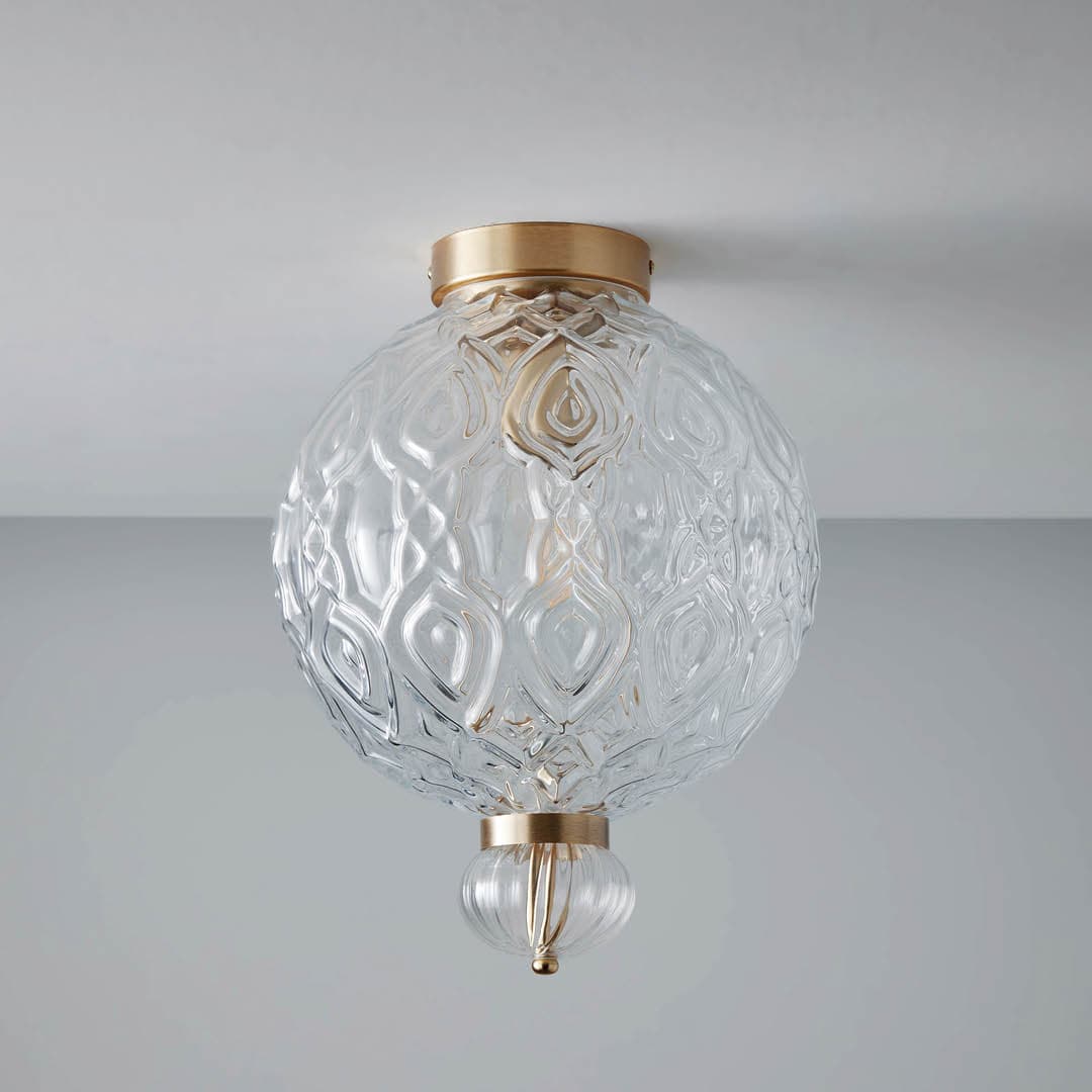 Corina 01 Ceiling Light in Brushed Gold & Clear Glass-img-2