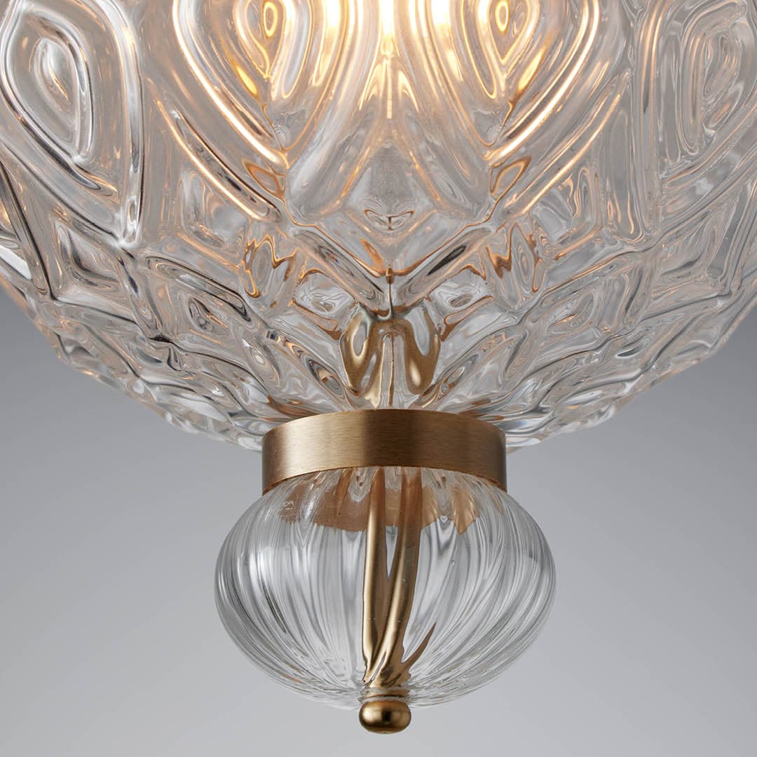 Corina 01 Ceiling Light in Brushed Gold & Clear Glass-img-3