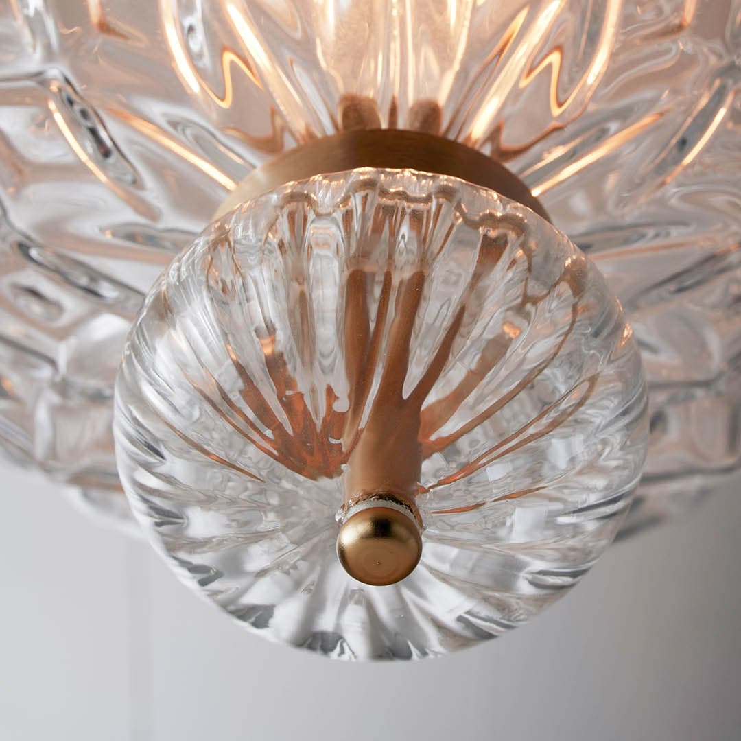 Corina 01 Ceiling Light in Brushed Gold & Clear Glass-img-4